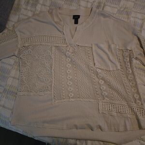 Daytrip Ribbed Knit Cream Top